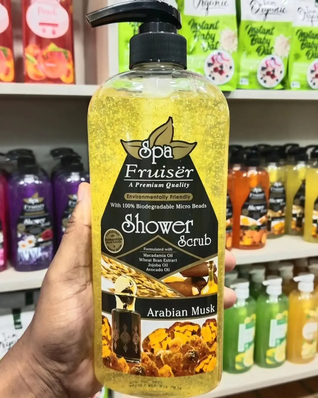 Picture of International Malaysian product Body wash Shower scrub SPA Arabian Musk used for male / female- 730 ml - Floral