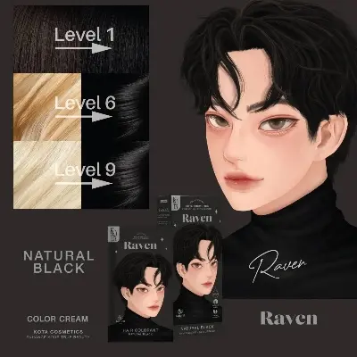 Picture of Kota Color Cream Hair Color (NATURAL BLACK) - Black