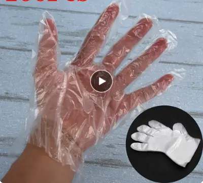 Picture of 200PCS Disposable Gloves Multi-functional Gloves For Kitchen Cooking Household Cleaning Food Plastic Food Prep Safe Gloves - White