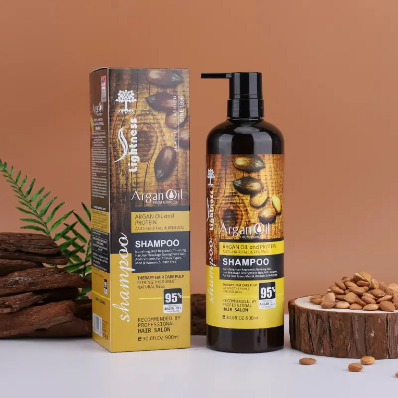 Picture of Argan Oil Extract rotein air Shampoo Anti-ari Fall enewal 900ml - Yellow