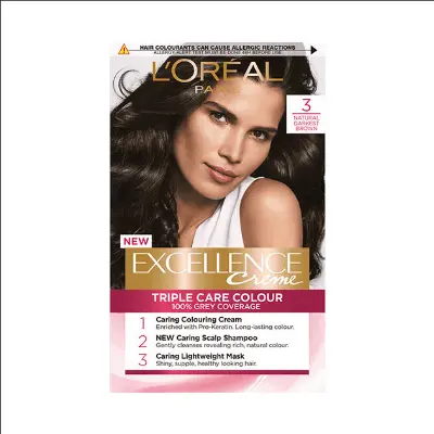 Picture of Loreal Excellence Creme 3 Natural Darkest Brown – Permanent Triple Care Hair Color 172ml