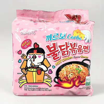 Picture of Cream Carbonara Hot Chicken Flavor Korean Noodles - 700g (Pack of 5)