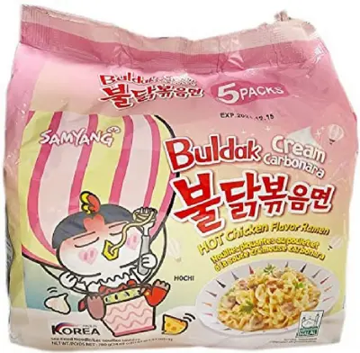 Picture of Cream Carbonara Hot Chicken Flavor Korean Noodles - 700g (Pack of 5)
