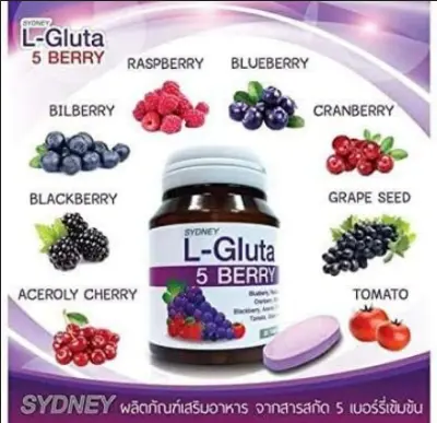 Picture of Sydney L- Glutathione 5 Berry Plus Skin Anti-Oxidant 30 Tablets (Made In Thailand)