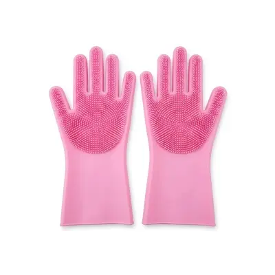 Picture of High Quality Silicone Dish Washing Kitchen Hand Gloves 2pcs