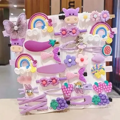 Picture of 14 Pieces Set colourful Hair Clips For Girl and Children New