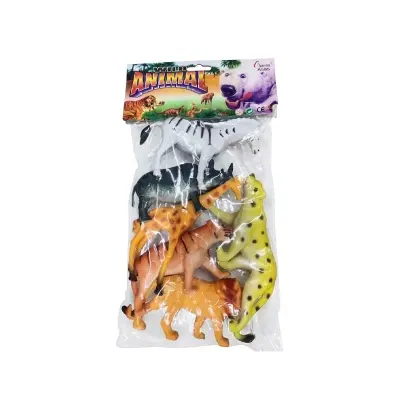 Picture of 6PCS Plastic Wild Animal Toy Set - Multi Color - Baby Toys