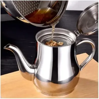 Picture of Stainless Steel Oil Pot Or Use As Tea Kettle Strainer Container Jug - 500ML