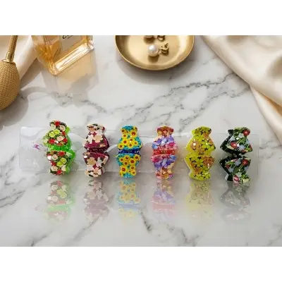 Picture of Super Quality Multicolour stylish small size Hair Clutcher for girls and women, Kakra, 1pcs
