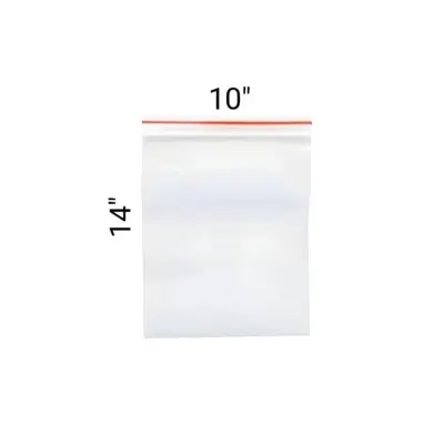Picture of Zip/Zipper Lock Poly Bag-Plastic Packet 10x14 inch Pack of 25/50 pcs
