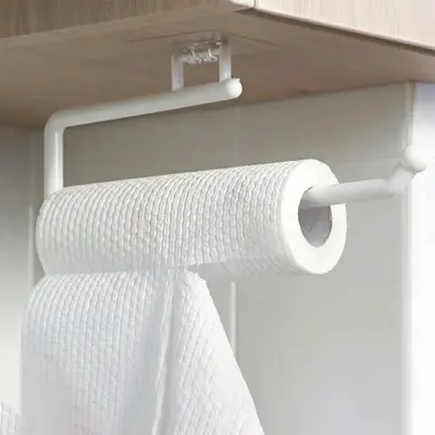 Picture of Kitchen Tissue Holder Paper Roll Holder Towel Hanger Rack Bar Cabinet Rag Hanging Holder Bathroom Organizer Shelf Toilet Paper Holders