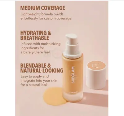 Picture of SHEGLAM Skinfinite Hydrating Foundation - Almond-30ml - 30