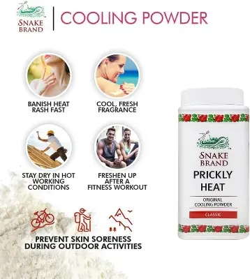 Picture of Snake Brand Prickly Heat Cooling Classic Powder 50gm - White