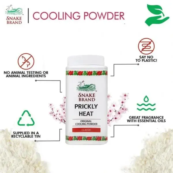 Picture of Snake Brand Prickly Heat Cooling Classic Powder 50gm - White