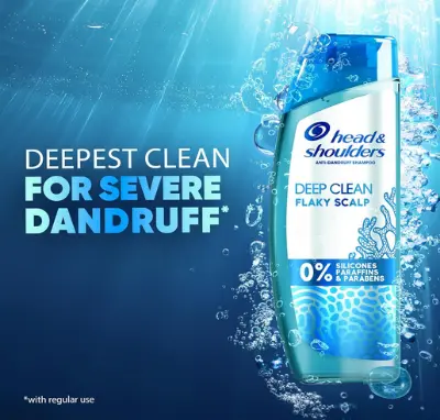 Picture of Head & Shoulders Deep Clean For SEVERE Flaky Scalp, Anti-Dandruff Shampoo, Free of Silicones, Parabens and Paraffins, 400 ml-France