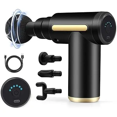 Picture of Mini Electric Massage Gun Portable Deep Tissue Massage Gun - Pain Relief USB Rechargeable Body Massager - Multicolor