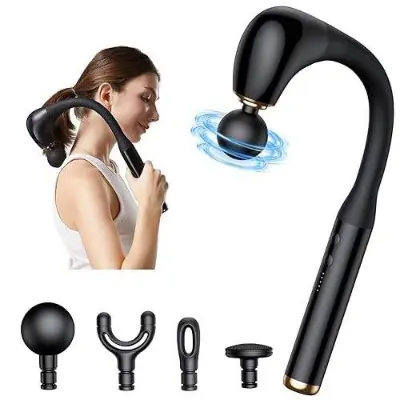 Picture of 4 Head Long Hand Massager  Deep Tissue Muscle Massager for Relaxation & Pain Relief - Multicolor
