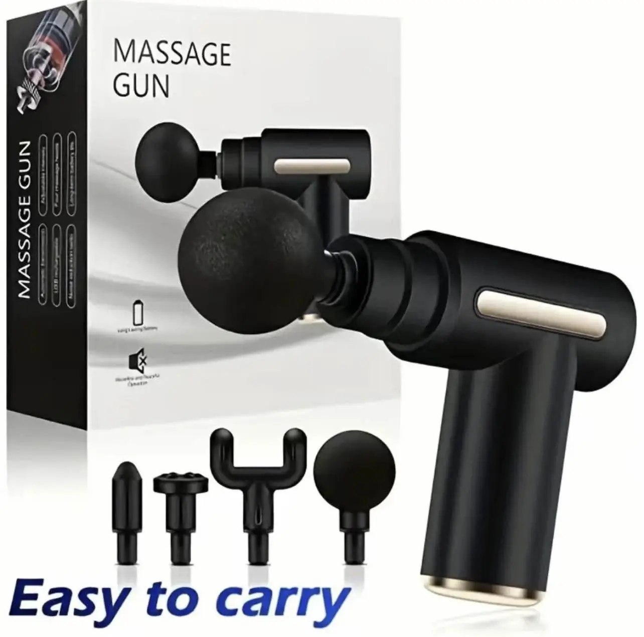 Picture of Mini Electric Massage Gun Portable Deep Tissue Massage Gun - Pain Relief USB Rechargeable Body Massager - Multicolor