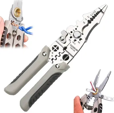Picture of ✨🔧 Multifunctional Wire Stripper, Crimper & Cable Cutter Pliers – Premium Stainless Steel Electrical Wire Stripping Tool | Professional Electrician’s Choice for Accuracy & Durability 🔌⚡