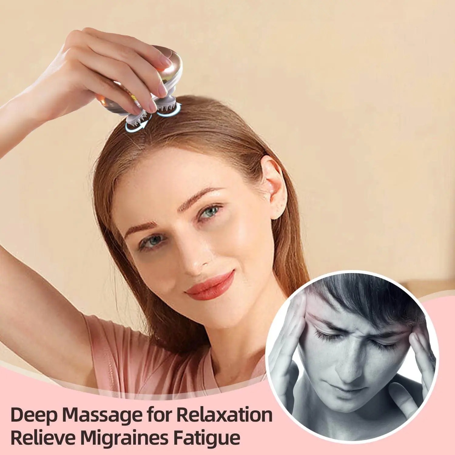 Picture of Rechargeable Scalp Massager with Soft Silicon for Relaxing Scalp Massage, Head Massager, and Hair Massager for Hair Growth - Enhance Hair Wellness and Relaxation - Multicolor