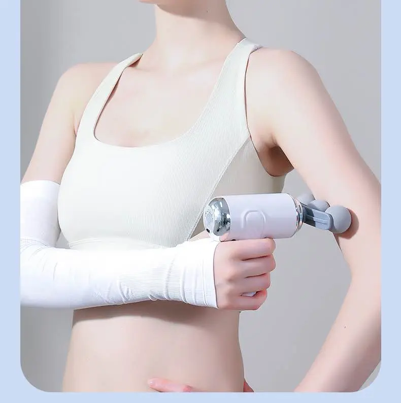 Picture of Cross-Border 3-Head Fascia Gun 9-Head Interchangeable Body Massager Deep Hitting Muscle Relaxation Shoulder, Waist and Back Massager - Multicolor