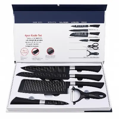 Picture of Zepter 6 Pcs Stainless Steel Kitchen Knife Set – Sharp, Durable, Premium Quality – Chef & Cooking Knives for Home & Restaurant Use - Multicolor