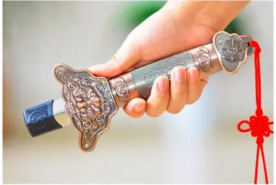 Picture of Classic Chinese Retractable Tai Chi Sword for Sword Swallowing, Magic Tricks, and Home Decor - Multicolor