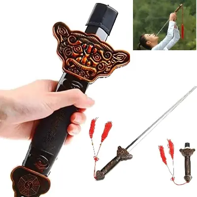 Picture of Classic Chinese Retractable Tai Chi Sword for Sword Swallowing, Magic Tricks, and Home Decor - Multicolor