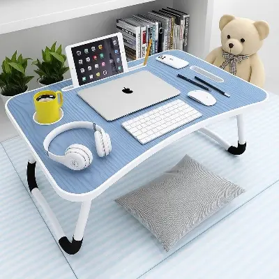 Picture of Foldable Home Laptop Notebook Stand/Desk Table For Study (With Drawer) Practical Study Table WithStorage