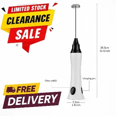 Picture of Rechargeable Portable Electric Egg Beater for Home Baking, Coffee, Cake Mixer, Handheld Cooking Stick, Handheld Type - Multicolor