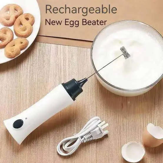 Picture of Rechargeable Portable Electric Egg Beater for Home Baking, Coffee, Cake Mixer, Handheld Cooking Stick, Handheld Type - Multicolor