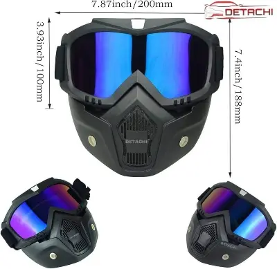 Picture of Modular Motorcycle Bike Riding Helmet. Helmet Face Cover -Reflective Multi or Mercury Glass for Biker.