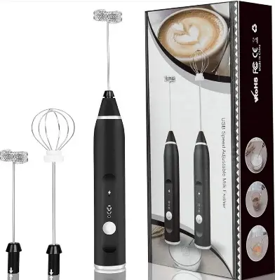 Picture of Rechargeable Milk Frothers with 2 Stainless Steel Whisks for Coffee Cream by Kitchen Glance - Multicolor