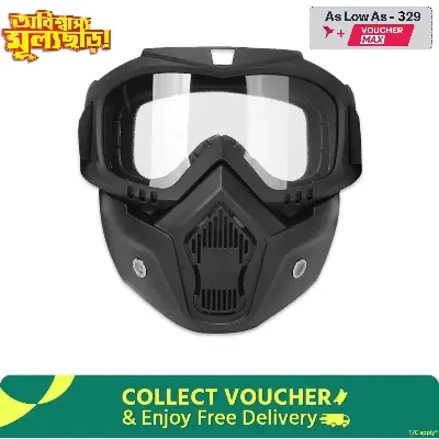 Picture of Modular Motorcycle Bike Riding Helmet Helmet Face Cover for biker White Glass