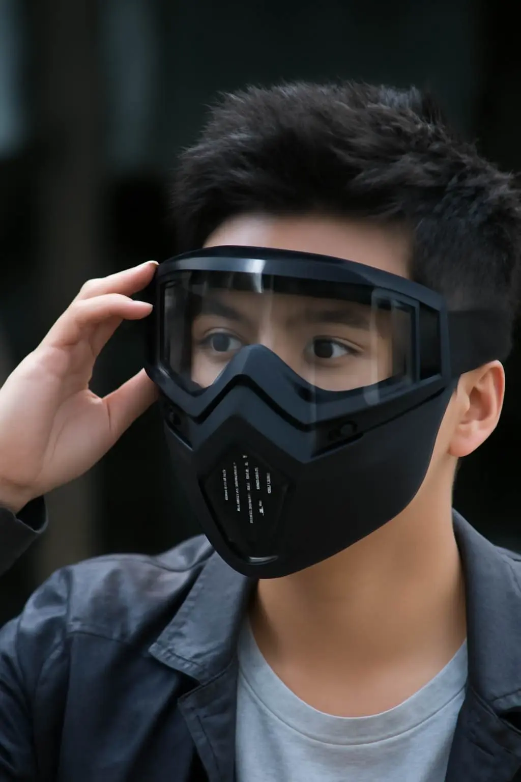 Picture of Modular Motorcycle Bike Riding Helmet Helmet Face Cover for biker White Glass