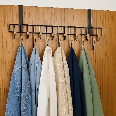 Picture of Door Hanger 19 Hooks 2 Step space saver door cloth hook hanger Metal pant hanger