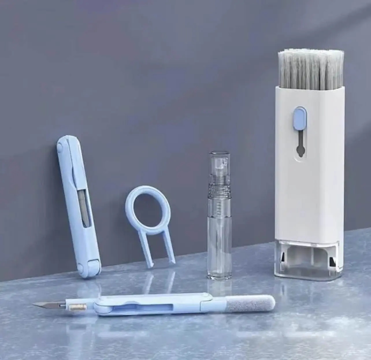 Picture of 7 in 1 touch screen cleaner brush Earbuds Earphone Cleaning Cleaning Tools Keyboard Cleaner Kit Airpod Screen Cleaner Pen kit - Multicolor