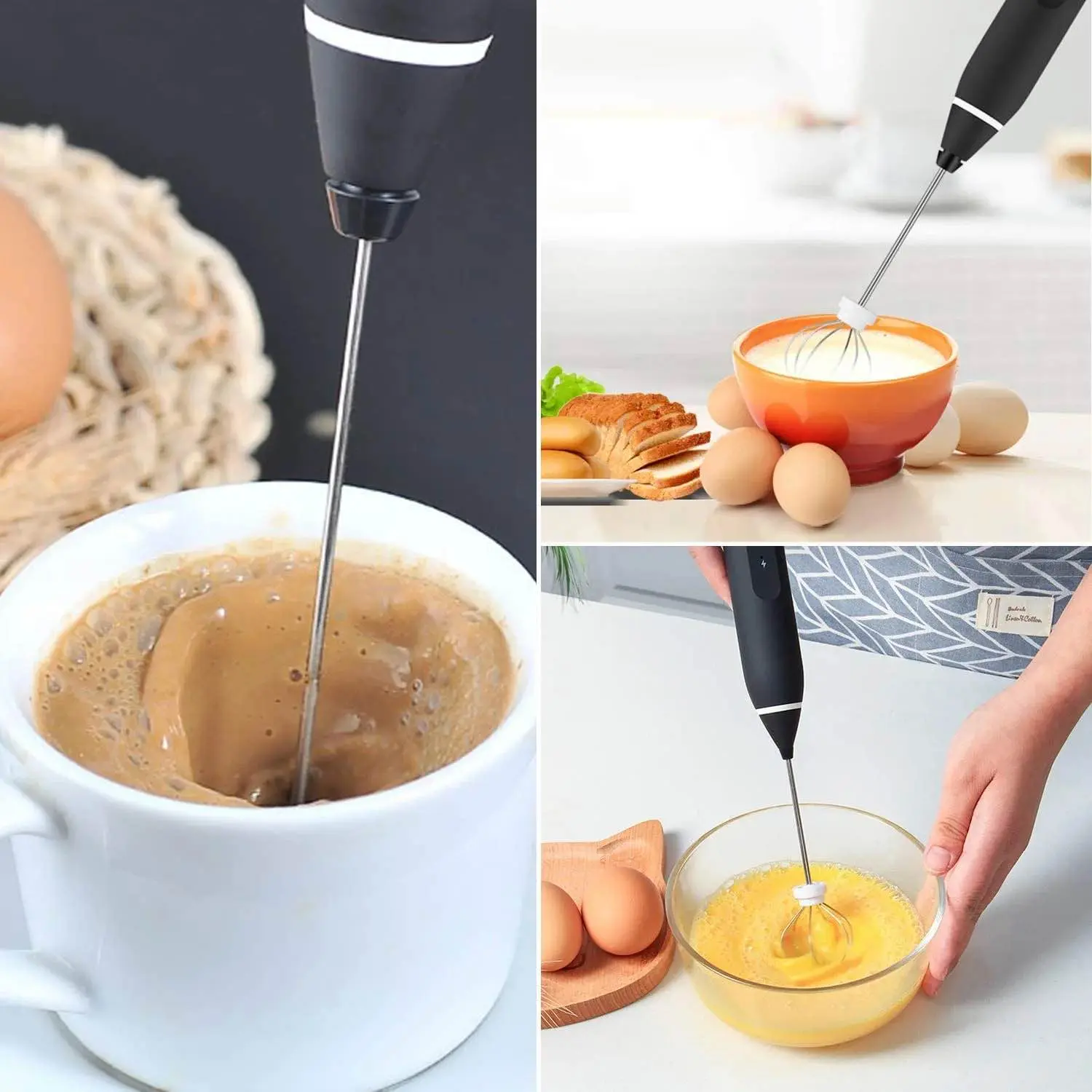 Picture of Electric Rechargeable Handheld Coffee Mixer - Perfectly Blend Your Brews With Ease - Multicolor