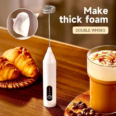 Picture of Rechargeable Portable Electric Egg Beater for Home Baking, Coffee, Cake Mixer, Handheld Cooking Stick, Handheld Type - Multicolor