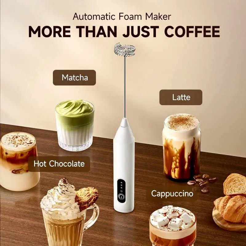 Picture of Rechargeable Portable Electric Egg Beater for Home Baking, Coffee, Cake Mixer, Handheld Cooking Stick, Handheld Type - Multicolor