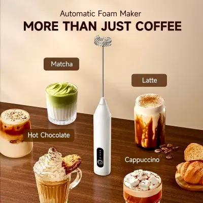 Picture of Rechargeable Portable Electric Egg Beater for Home Baking, Coffee, Cake Mixer, Handheld Cooking Stick, Handheld Type - Multicolor