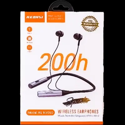 Picture of Recrsi Wireless Neckband Bluetooth Earphone RE-NY060 চার্জ ব্যাক আপ ২০০ ঘন্টা।