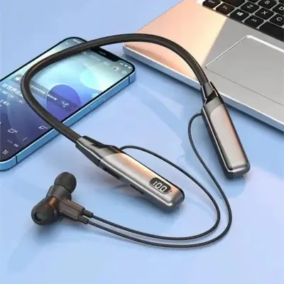 Picture of Recrsi Wireless Neckband Bluetooth Earphone RE-NY060 চার্জ ব্যাক আপ ২০০ ঘন্টা।