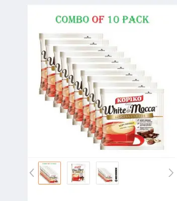 Picture of KOPIKO 3 in 1 White Mocca Coffee 20gm - Combo of 10 Pack