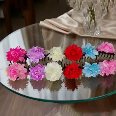 Picture of Super Quality Multicolour stylish Hair Clutcher with multicolour flower for girls and women, Kakra, 1pcs