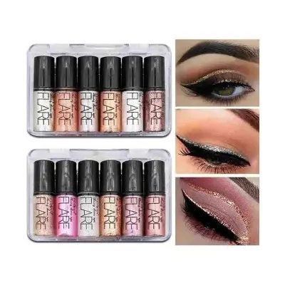 Picture of 6 Colors Glitter Diamond Liquid Eyeshadow Set Pearlescent silkworm Cosmetics Brighten Lying Eyes Makeup shadow Eye