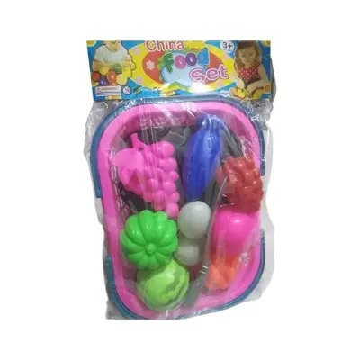 Picture of Play Food Toy cutting Fruit & Food cutter Set With Basket cooking Food play Kitchen Kits early Education Toys for Girls & Boys
