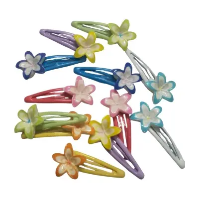 Picture of 12 Pcs Fashion Cute Mini Flower Hairclips for girls