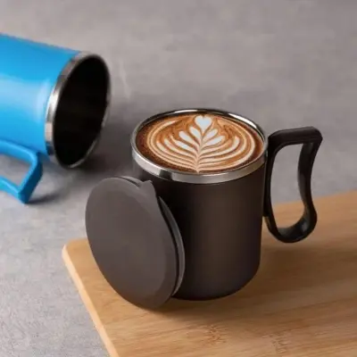 Picture of 1 pcs Coffee Mug with Stainless Steel for Tea Milk Mug Inner Stylist Double Wall Cup for Home Office Restaurant Use Gift Hot mug Stainless steel inner