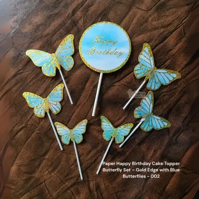 Picture of Cake Decoration Butterfly 10Pcs/Set Mixed Size Butterfly Paper Cake Topper Decoration butterfly accessories